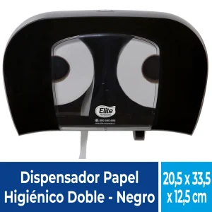 Disp. Hig. Doble Rollo Negro Elite