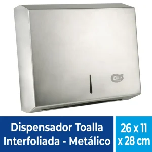 Disp. Toalla Interfoliado Acero Inox. Elite