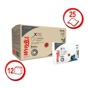 Paño Wypall X-70 Predoblados 40x59 Cm - 12 Paq. x 25 un. - 30243205