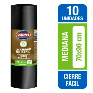 Bolsa Basura Rollo Cierre Facil 70x90 x10u VTX