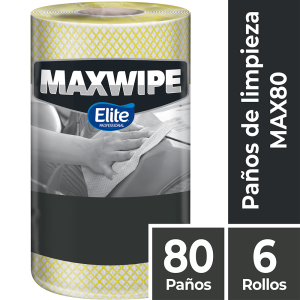 Paño Maxwipe 80 Amarillo 6 Rollos x 80 Paños