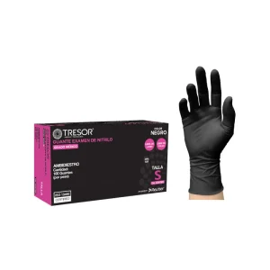 Guante Nitrilo L/p Tresor Talla S x100 un. Negro
