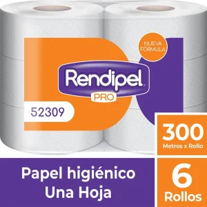 Papel Higiénico Rendipel Pro 6x300 Mts.