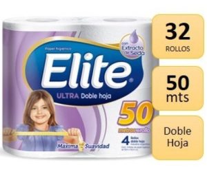 Papel Higiénico Elite 50 Mts. D/H 4 Paq.x8 un.