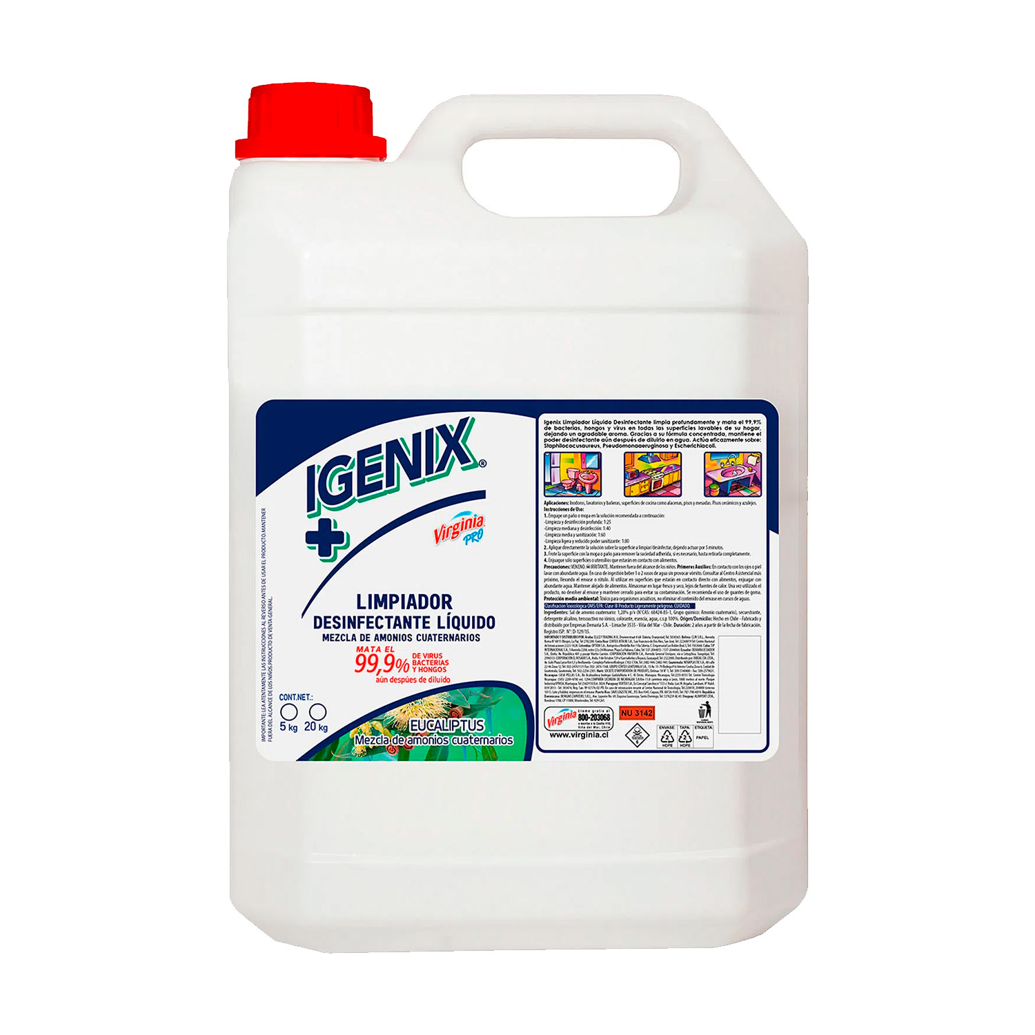 Limpiador Desinf. Superficies Igenix Eucalipto x5 Lts.