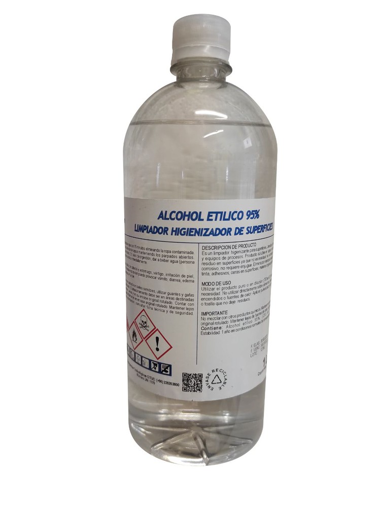 Alcohol Etilico Desnaturalizado 95% x1 Lt.