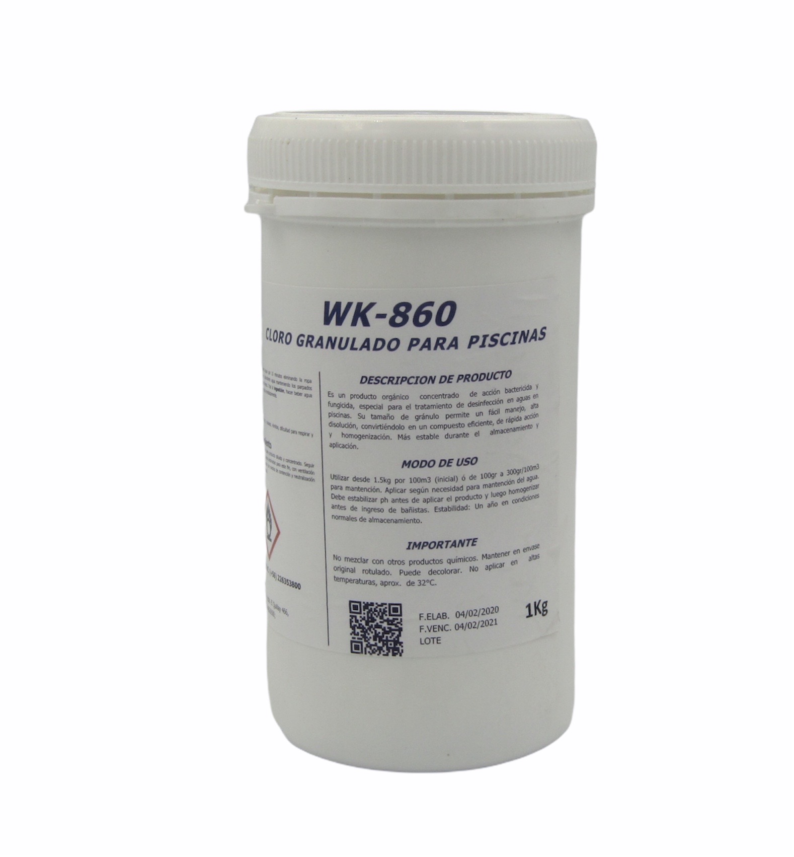 Cloro en Polvo al 58-62% x1 Kg. Wk-Clp
