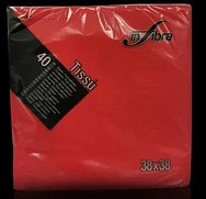 Servilleta Bianca Color Rojo 38x38 D/H 12x40 un.