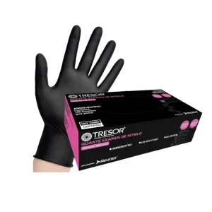 Guante Nitrilo L/p Tresor Talla M x100 un. Negro