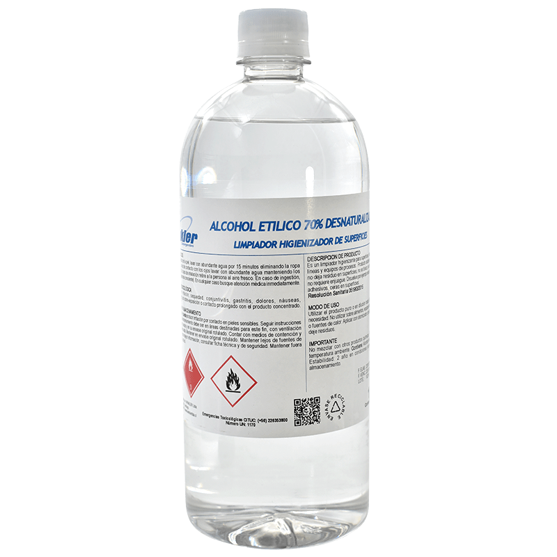 Alcohol Etilico Desnaturalizado 70% x1 Lt.
