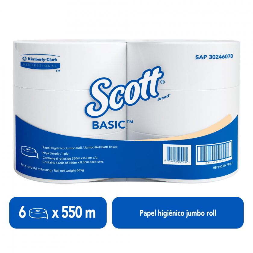 Papel Higiénico Scott Ultra Basic 6x550 Mts. - 30246070