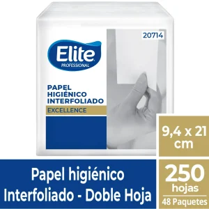 Papel Higiénico Interfoliado Elite 48 Paq.x250 Hjs.