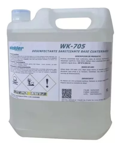Desinf. Sanitizante Base a. Cuaternario x5 Lts. Wk-705
