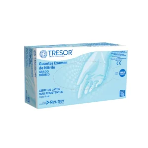 Guante Nitrilo L/p Tresor Talla L x100 un. Azul