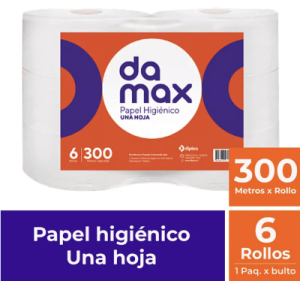 PAPEL HIGIENICO DAMAX 6*300 MTS H/S