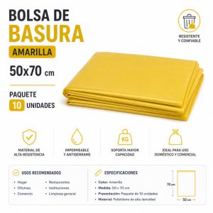 Bolsa Amarilla 50x70 x10 un.
