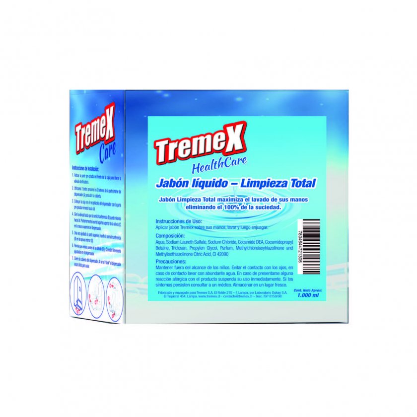 JABON LIQUIDO TREMEX HEALTHCARE C/TRICLOSAN *1 LT. SACHET