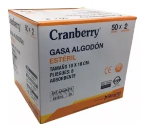 GASA ALGODON ESTERIL 10X10 CM CAJA X50 UN (AAGALE10)