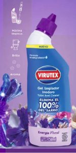 LIMPIADOR GEL INODORO ENERGIA FLORALL X750 ML VIRUTEX
